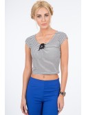 Top alb cu dungi negre BB20312 - Magazin online - Boutique